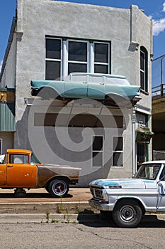 Odd Building, Trucks and Cars