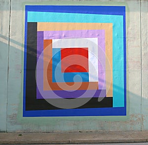 Odd Triangular Wall Mural On A Bridge Underpass On James Rd in Memphis, Tn