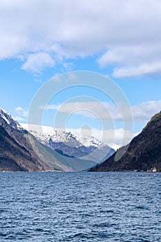 Odda, a Norwegian town and municipality in the Hordaland region, overlooking Sorfjorden