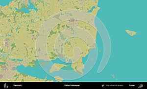 Odder Kommune, Denmark. Topographic Humanitarian