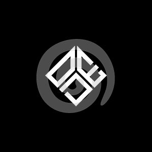 ODE letter logo design on black background. ODE creative initials letter logo concept. ODE letter design