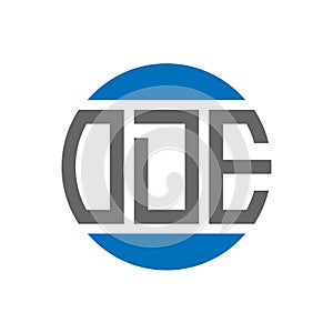 ODE letter logo design on white background. ODE creative initials circle logo concept. ODE letter design