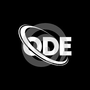 ODE logo. ODE letter. ODE letter logo design. Initials ODE logo linked with circle and uppercase monogram logo. ODE typography for