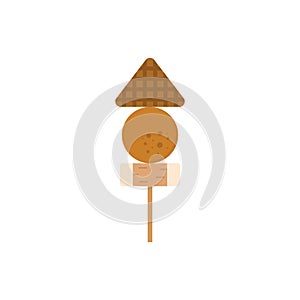 oden flat design vector illustration. odeng or fish cake. japanese and korean street food icon