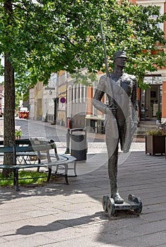 The tin soldier statue from the tale of writer H.C. Andersen at Odense on Denmark