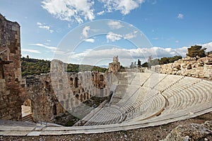 The Odeon of Herodes Atticus in Acropolis, Athens, Greece.