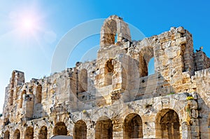 Odeon of Herodes Atticus at Acropolis of Athens, Greece, Europe