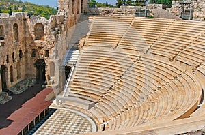 Odeon of Herodes Atticus in Acropolis, Greece photo