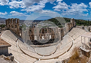 Odeon of Herodes Atticus on Acropolis hill in Athens, Greece