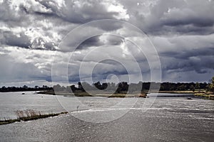 Oder floodplains on a rainy day photo