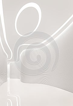 Odern space interior 3d rendering image