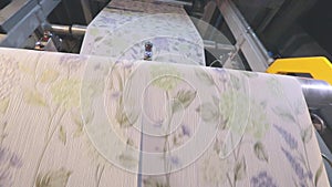 Odern wallpaper production factory, modern wallpaper conveyor