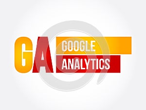 GA - Google Analytics acronym, business concept background photo