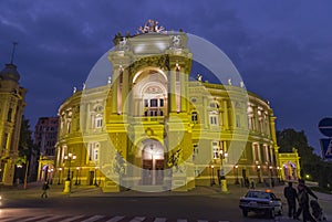 The Odessa Opera House in the Evening