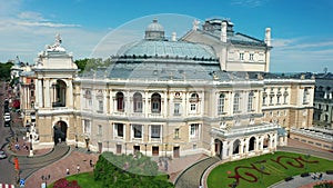 Odessa Opera House from a height in Fast Motion