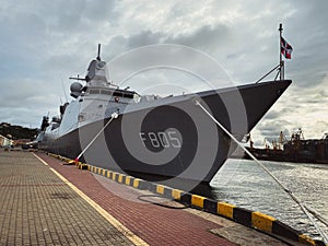 ODESSA, UKRAINE - OCTOBER 11, 2020: The destroyer of the Royal Navy Dragon