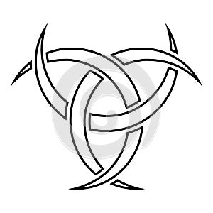 Odin horn paganism symbol icon black color vector illustration flat style image photo
