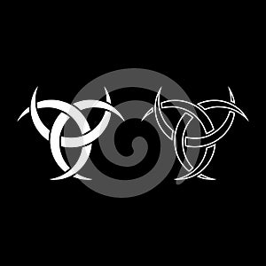 Odin horn paganism symbol icon set white color illustration flat style simple image photo