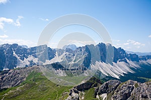 Odle group view, dolomites landscape