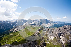 Odle group view, dolomites landscape