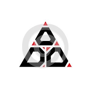 ODO triangle letter logo design with triangle shape. ODO triangle logo design monogram. ODO triangle vector logo template with red photo