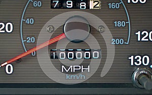 Odometer hits 100,000 miles photo