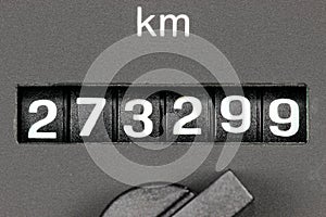 Odometer of used car photo