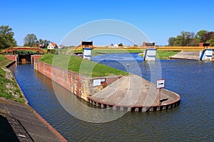 Odra river waterway in Kedzierzyn-Kozle