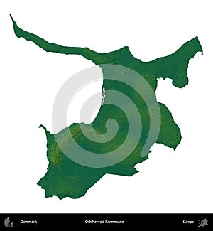 Odsherred Kommune, Denmark, isolated on white. Physical