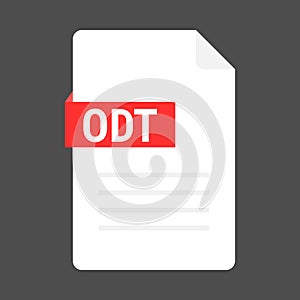 ODT file icon isolated on a grey background
