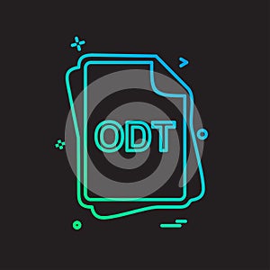 ODT file type icon design vector
