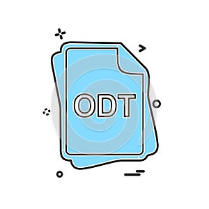 ODT file type icon design vector