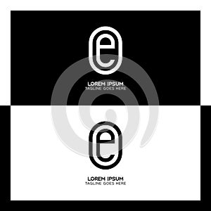OE initial letter logo. Alphabet O and E pattern design monogram
