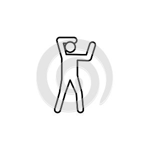 Oe santul yop chagui, karate line icon. Signs and symbols can be used for web, logo, mobile app, UI, UX