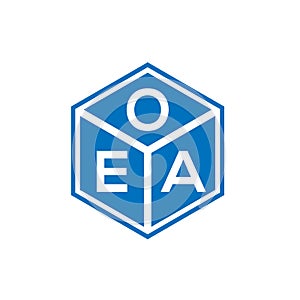 OEA letter logo design on black background. OEA creative initials letter logo concept. OEA letter design