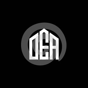 OEA letter logo design on BLACK background. OEA creative initials letter logo concept. OEA letter design