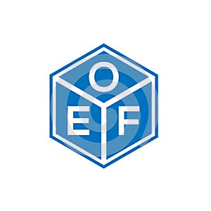 OEF letter logo design on black background. OEF creative initials letter logo concept. OEF letter design