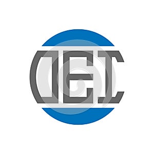 OEI letter logo design on white background. OEI creative initials circle logo concept. OEI letter design