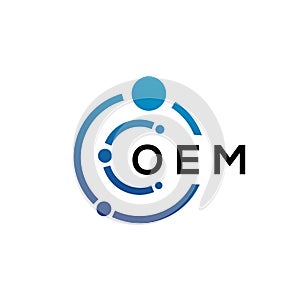 OEM letter technology logo design on white background. OEM creative initials letter IT logo concept. OEM letter design