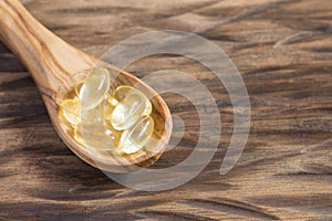 Oenothera capsules on the wooden background