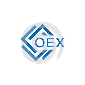 OEX letter logo design on white background. OEX creative circle letter logo concept
