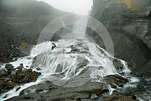 Ofaerufoss waterfall in Eldgja canyon