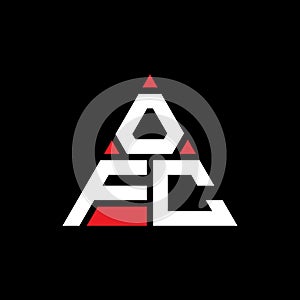 OFB triangle letter logo design with triangle shape. OFB triangle logo design monogram. OFB triangle vector logo template with red