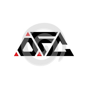 OFC triangle letter logo design with triangle shape. OFC triangle logo design monogram. OFC triangle vector logo template with red