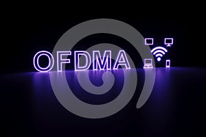OFDMA neon concept self illumination background 3D