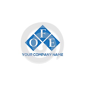 OFE letter logo design on WHITE background. OFE creative initials letter logo concept. OFE letter design