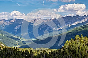 Ofenpass Fuorn at Tschierv in Val Mustair valley of canton Grisons, Switzerland