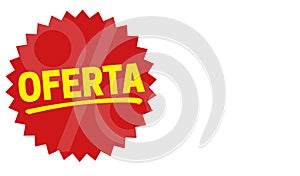 Oferta with copy space isolated white