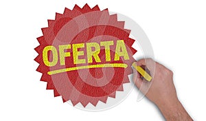 Oferta Sign is painted by hand photo