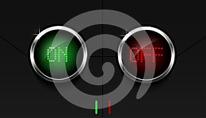 On and off button icons.